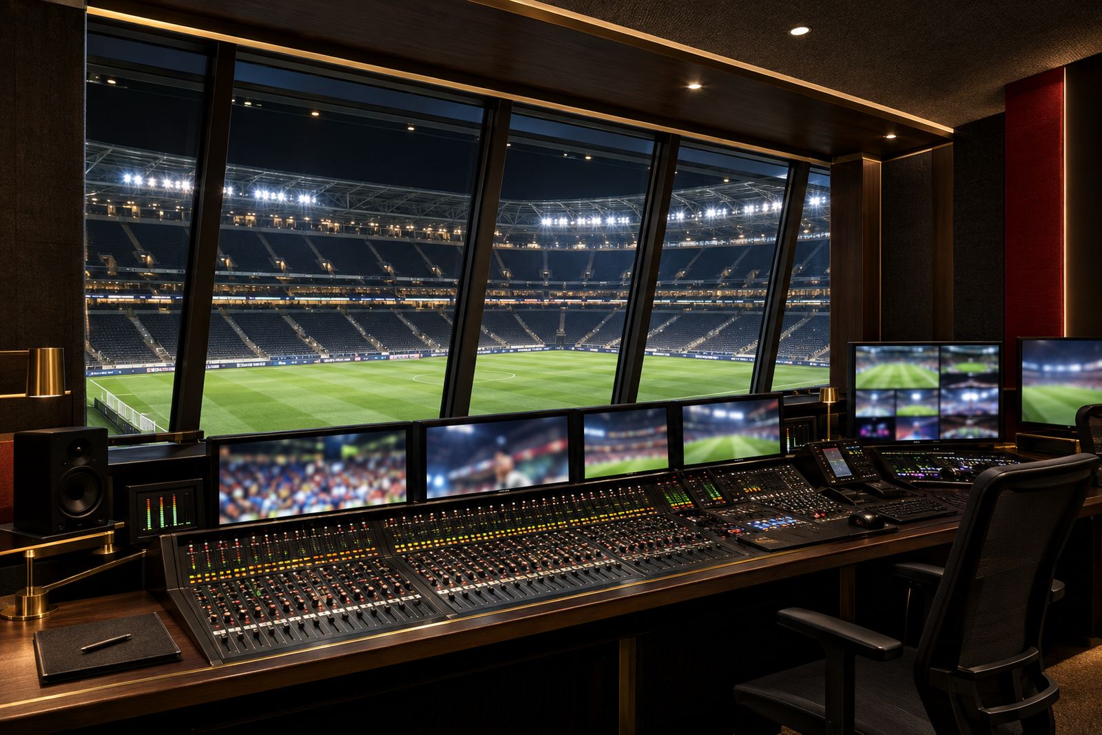 Concept rendering of a stadium production control room